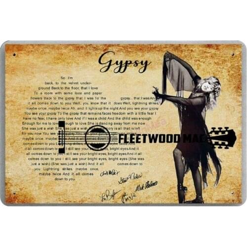 Gypsy Fleetwood Retro Metal Tin Sign Plaque Poster Wall Decor Art Shabby Chic Gift