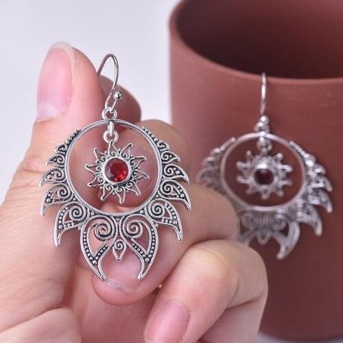 Hindu Shiva Fire Earrings Retro Exaggerated Earrings Earrings for Women Exquisite Creative Personality Charm Religious Party
