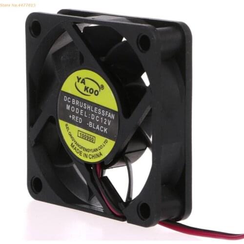 K1AB DC 12V 2-Pin 60x60x15mm PC Computer CPU System Sleeve-Bearing Cooling Fan 6015