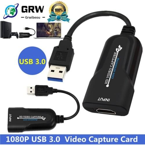 GRWIBEOU Video Capture Card USB 3.0 4K HDMI-compatible Video Game Grabber Record for PS4 Camcorder Switch Live Broadcast Camera