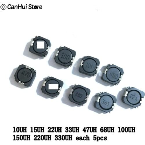 50P SMD Inductor Kit CDRH104R 10uH to 330uH 10x10x4mm 10values*5pcs=50pcs SMD Power Inductor Assorted Sample Kit 100UH 33UH 47UH