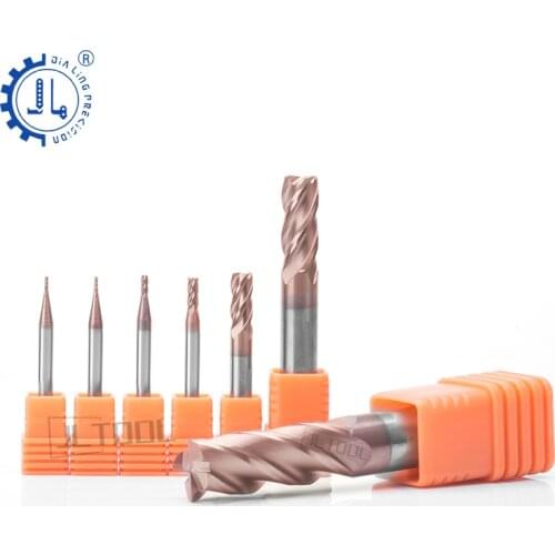 JIALING 1 pc four flute carbide milling cutters end mill endmills CNC Metal milling Cutter