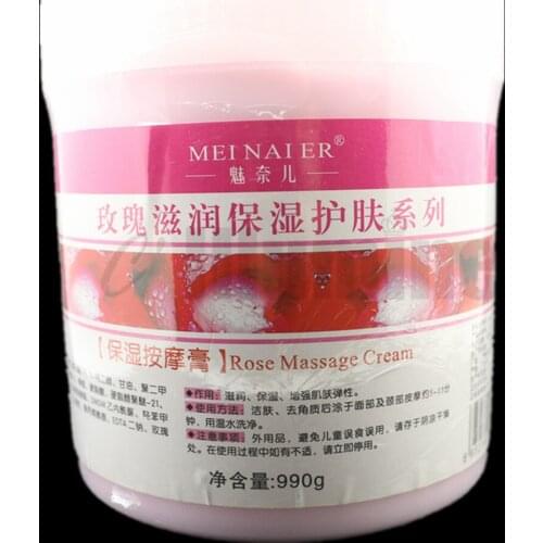 Rose Essence Massage Cream 990g Facial Full Body Moisturizing Mild Beauty Salon