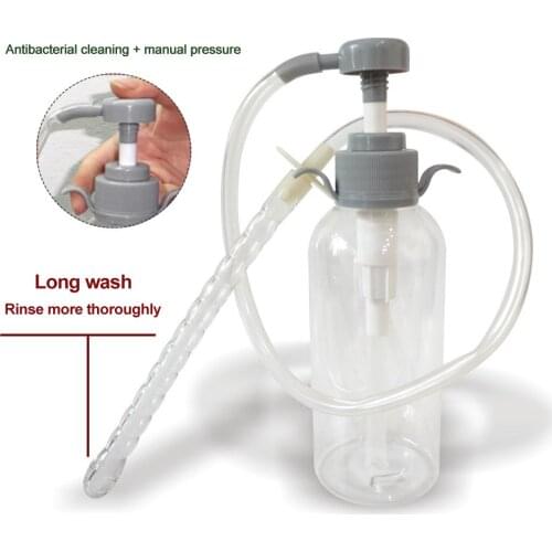 300ml Manual Pressure Bathroom Home Anal Reusable Hygiene Cleaning Colonic Enema Bottle Vaginal Clearner Pump Douche