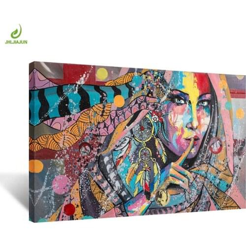 Modular Oil Canvas Portrait Graffiti Woman Nordic Wall Art Print And Poster Dining Living Room Bedroom Home Decor