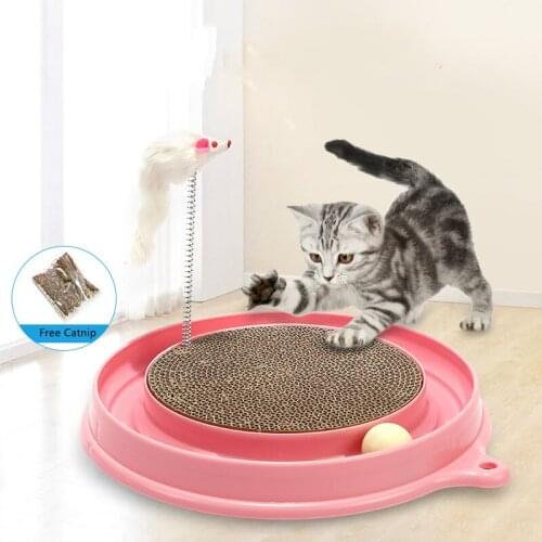 Cat Scratch Board with Mouse Ball Toy Set Cat Scratching Pad Trainer Interactive Play Supplies Cute Interactive Kitten Toy