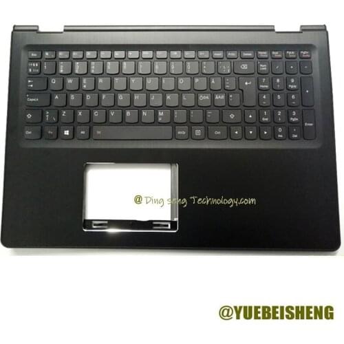 YUEBEISHENG New For Lenovo YOGA 500-15 Flex 3-1570 palmrest Nordic keyboard upper cover Backlit 5CB0J34096