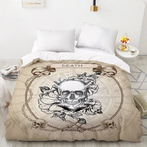 Duvet cover Quilt/Blanket/Comfortable Case Luxury Bedding 140x200 150x200 240x220 240x260 for Home 3D Print Skull Khaki