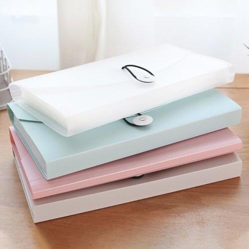 H7EC Portable B6 Expanding File Folder Large Capacity Spring Button Closure Expandable B6 File Bag File Holder 13 Pockets