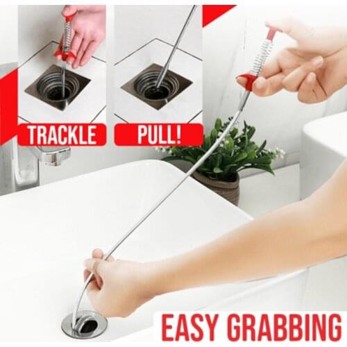 60cm Spring Pipe Dredging Tool Flexible Grabber Pickup Snake Cable Aid Grab Trash A Drain Auger Unclog Hair Drains Sink Toilet