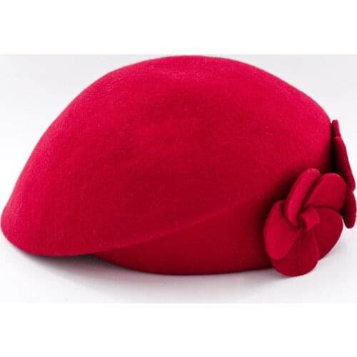 Autumn Winter New Wool Belt Buckle Dome Top Hat for Womens Felt Wide Brim Fedora Hat Laday Bowler Gambler Top Hat Fedoras Solid