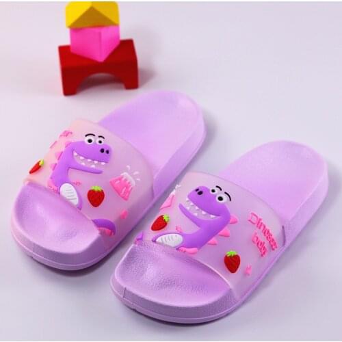 New Children Slippers Summer 1-8 Year Male Girls Cartoon Lovely Baby Boys Dinosaur Flip Flops Indoor Non-slip House Beach Sandal