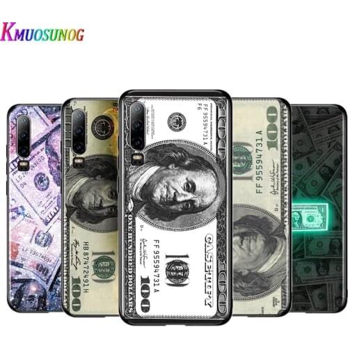 U.S. Dollar Money Silicone Cover For Huawei P40 P30 P20 Pro P10 P9 P8 Lite E Plus 2019 2017 5G Black Soft Phone Case