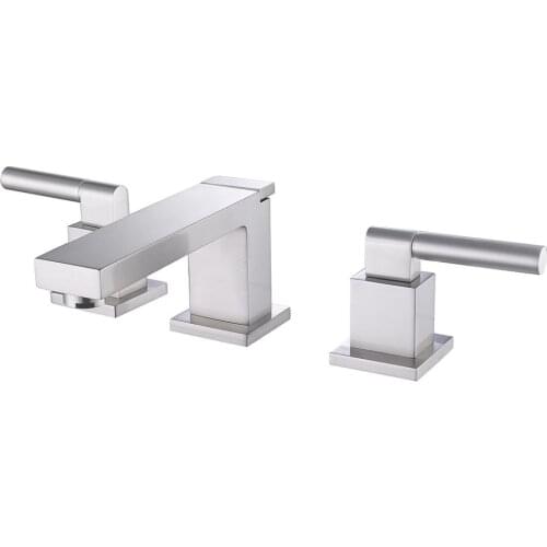 Bathroom Faucet Hot Cold Water 3 Holes 2 Handles Widespread Sink Brushed Toilet Water Tap Brass Convenient Install[US-Stock]