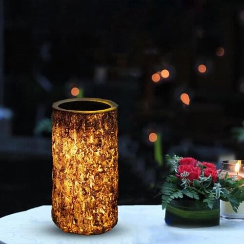 Solar Powered Energy LED Stump Light Fairy Garden Landscape Outdoor Lamp Drop shipping