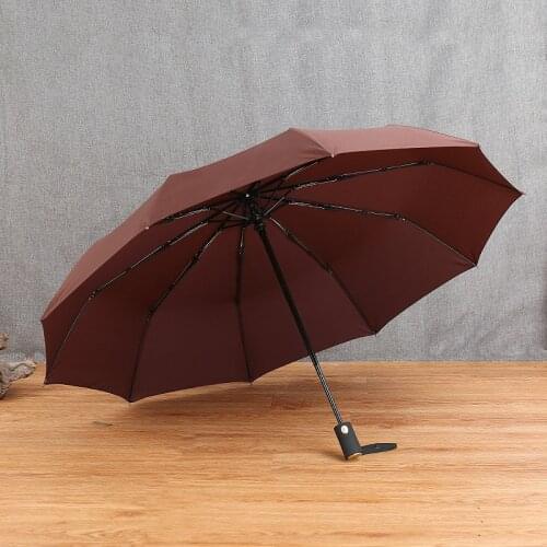 Windproof Reverse Automatic 3Folding Umbrella Rain For Men Women 10 Ribs Reflective Stripe Portable Female Umbrella Male Parasol