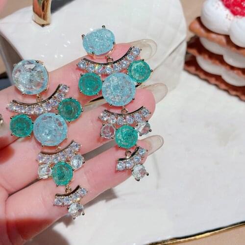 Ladies Drop Earring 2021 Trend 925 Silver Original Cubic Zirconia Dangle Earring for Wedding Women Accessaries Korean Style