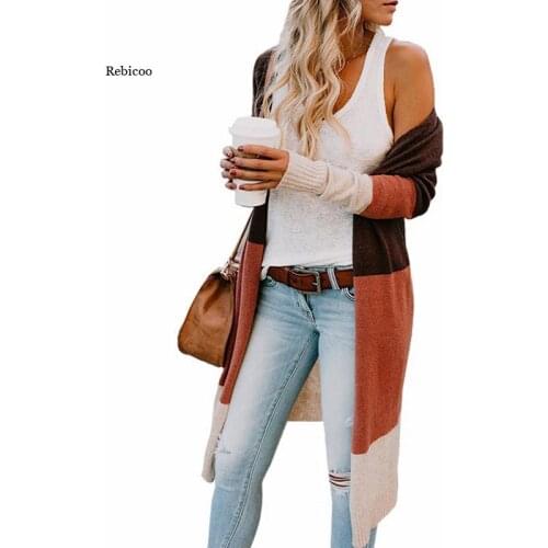 New Winter Women Coat Ladies Solid V-Neck Cardigan Long Sleeve Coat Patchwork Comfortable Outerwear Chaquetas Mujer