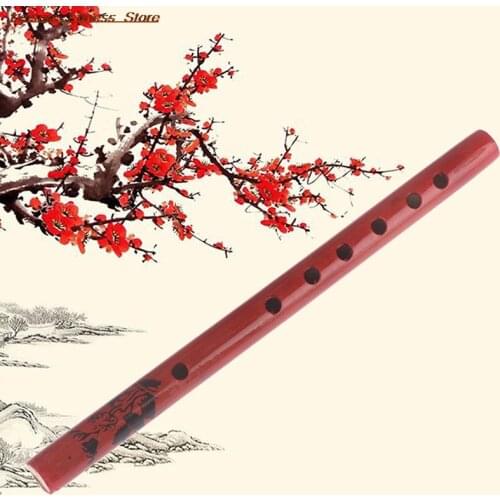 1PC Chinese Traditional 6 Holes Bamboo Flute Vertical Clarinet Student Musical Instrument Wooden Color For Kids Gift