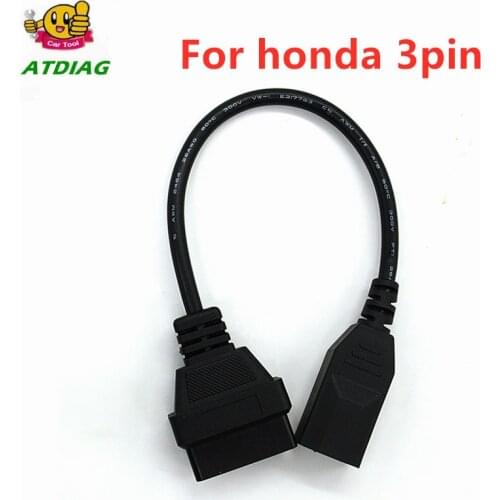 10pcs/lot OBD 2 Cable For Honda 3pin OBD1 Adapter OBD2 OBDII for Honda 3 pin to 16 pin Connector free ship