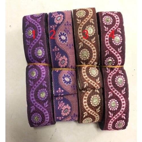 10yards/lot wide about 3.3cm Woven Jacquard Ribbon flowers for curtain and clothing accessory LS-0141