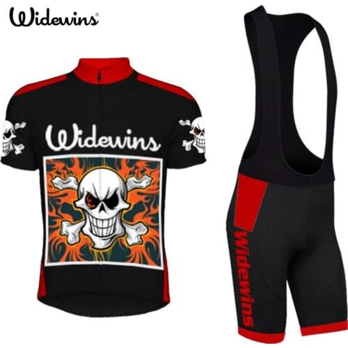 2018 Short Sleeve Summer Cycling Jersey BIB Shorts Sets MTB Bike skull Bicycle Clothing Cycle Clothes Maillot Dress Wear Kit 545