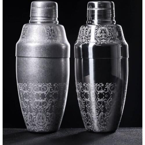 500ml Stainless Steel 3-Piece Etching Cocktail Shaker Bar Shaker Bar Tools