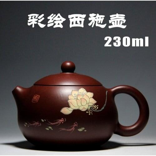 Yixing teapot full handmade authentic Zisha teapot famous Zhaozhuang ore mud Dahongpao Color painted Xi Shi tea pot