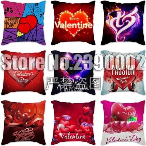 Valentines Day Cushion Cover Flowers Pillowcase For Pillow High Quality Sofa Simple Pillows Covers Living Room Car Pillowcase