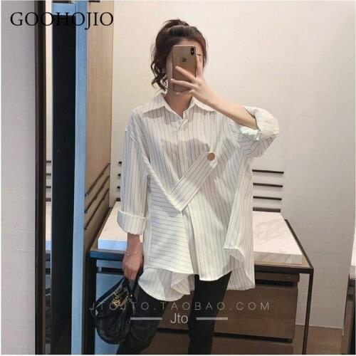 GOOHOJIO 2021 New Spring and Autumn Temperament Blouses Women Buttons All-match Shirts for Women Fashionable Chic Women Blouses