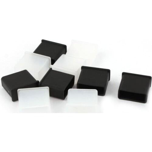 HOT-10Pcs Plastic USB A Male Anti-Dust Plug Stopper Cap Cover Black Clear