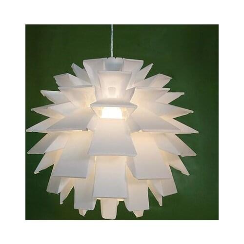 Creative Nordic White PVC Pendant Lamp Pinecone PP Lotus Pendant Light Hanging Decoration Ofhead Cover for Bedroom Home Lighting