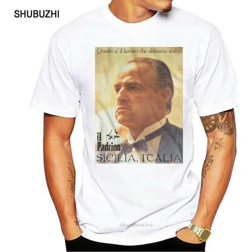 Godfather Don Corleone Padrino MenS T Shirt Sicilia Italia Poster Brando Mafia Men Clothes Tee Shirt