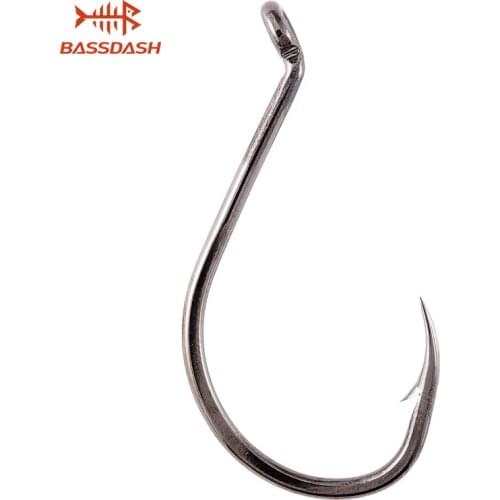 Bassdash Octopus Offset Fishing Hooks Assortment in Hook Sizes 6/0 4/0 for Saltwater Freshwater 50pcs