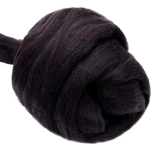 LMDZ 3.53oz Red Coffee Wool Roving Yarn, Wool Felting Supplies,Pure Wool, Chunky Yarn, Spinning Wool Roving for Felting DIY