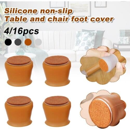 Furniture Non-slip Chair Leg Caps Feet Protector Rubber Table Feet Pad Silicone Desk Chair Pad Mat Caps Foot Table Legs Pads