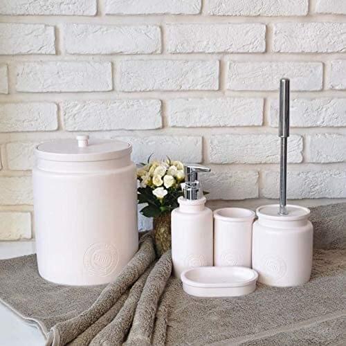 By Selim Bath Set Kıt Stamp-Salmon