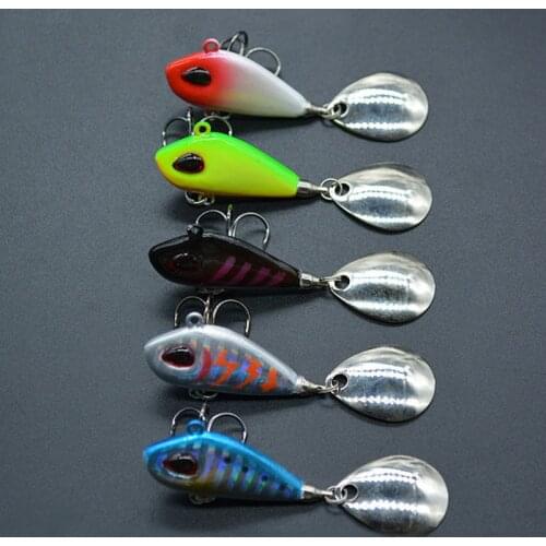 New Arrival 1PCS 6g/10g/17g/25g Metal VIB Fishing Lure Spinner Sinking Rotating Spoon Pin Crankbait Sequins Baits Fishing Tackle