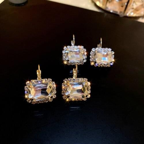 New Arrival Fashion Drop Earrings Crystal Classic Geometric Women Dangle Earrings Simple Elegant Trendy Female Jewelry