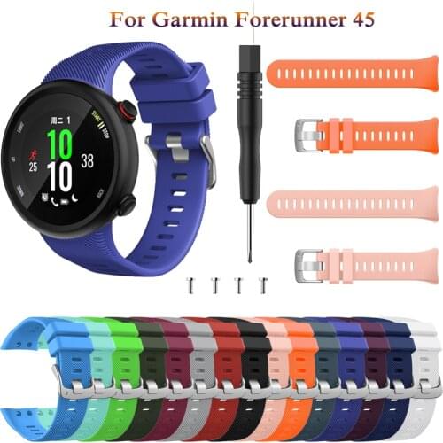 Soft Sport Silicone Replacement Strap For Garmin Forerunner 45 Frontier/Classic Watch bands For Garmin Forerunner 45 Smart Watch