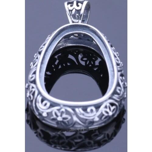 19.5*34.5mm 925 STERLING SILVER women Semi Mount Bases Blanks base blank pendant charm Setting wedding jewelry findings A2235