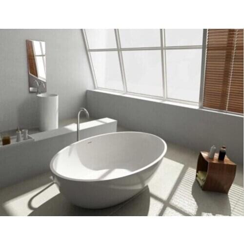 CUPC approved FREE STANDING BATH TUB - STONE - SOLID SURFACE - 1760x1030x550mm - Freestanding WD003