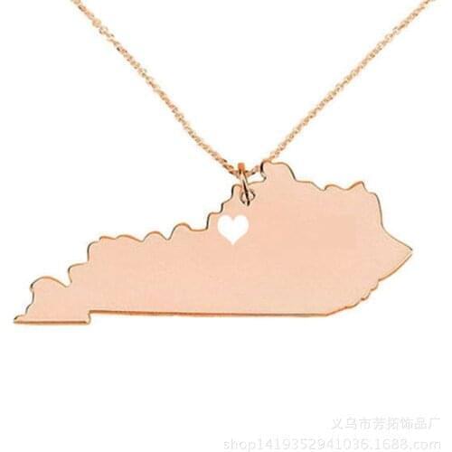 American style, 50 states pendant necklace Map of Kentucky as a gift for friends