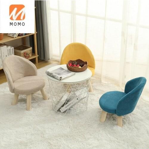 Luxury Small Stool Low Stool Fabric Backrest Small Chair a Wooden Bench Creative Modern and Simple Childrens Solid Wood Bench