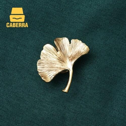 Ginkgo-shaped Drawer Knobs Handles for Cabinets and Drawers Copper Color Furniture Handles Dresser Knobs Wardrobe Pulls