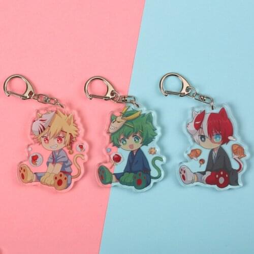 Anime My Hero Academia Acrylic Keychain Double-Side Key Rings Backpack Keychains Trinket
