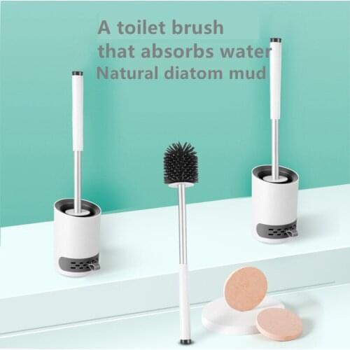 Silicone Toilet Brush Brosse WC Borstel Soft Bristle Wall-Mounted Bathroom Holder Clean Tool Durable ThermoPlastic Rubber