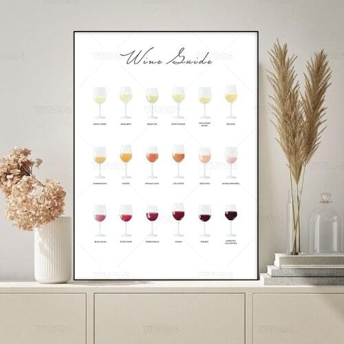 Nordic Wine Poster Prints canvas painting Wall Art for living room home Kitchen Bar Decoration framed