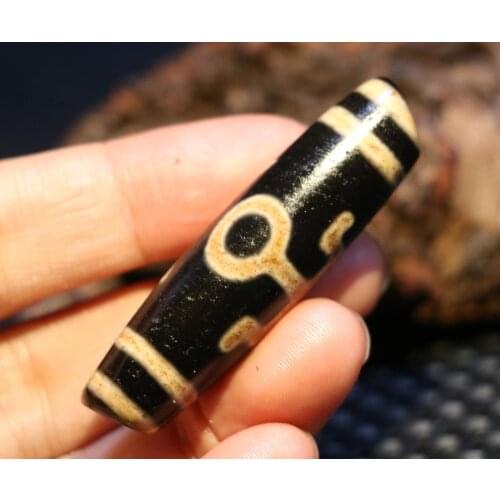 Magic Power Tibetan Agate Tairen Guiren Lucky Man Wide Hole dZi Bead Pendant Amulet LKbrother Talisman UPS1215W