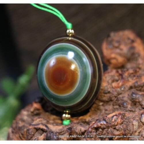 Magic Tibetan Old Agate Colorful Goat Heaven Eye dZi Bead Pendant Amulet UF703E4 LKbrother Saurces Top Quality Promise